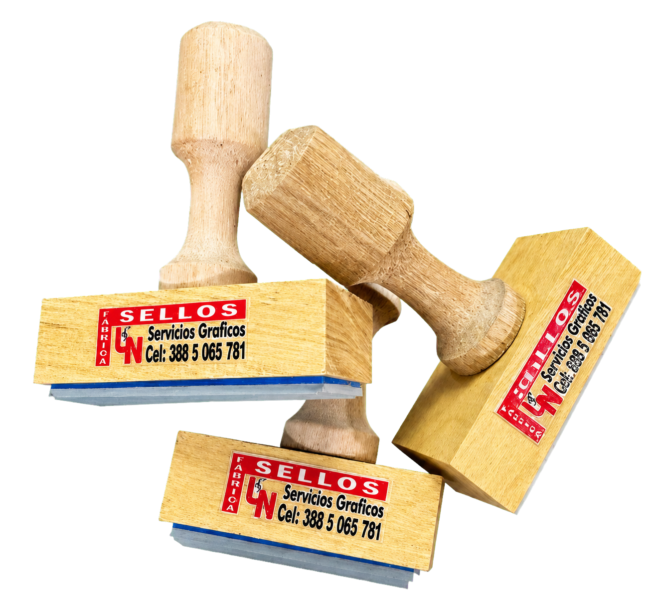 Conjunto de sellos de madera personalizados de L&N Servicios Gráficos